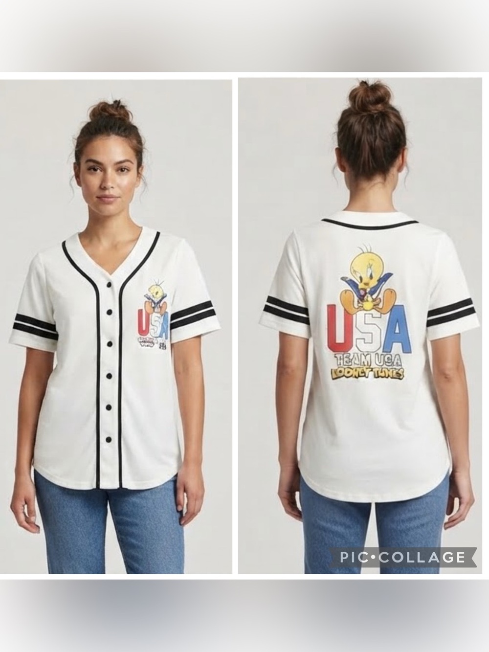 Looney Tunes Tweety USA Baseball Jersey NWT Size Medium
